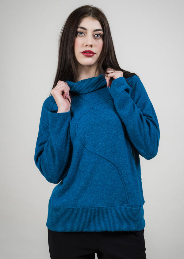 lisette l SELF EMBROIDERED BRUSHED MOCKNECK Choose an option