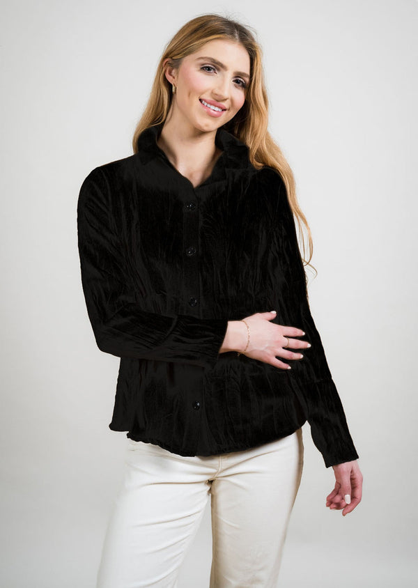 lisette l Textured Button Front Shirt Jacket Choose an option