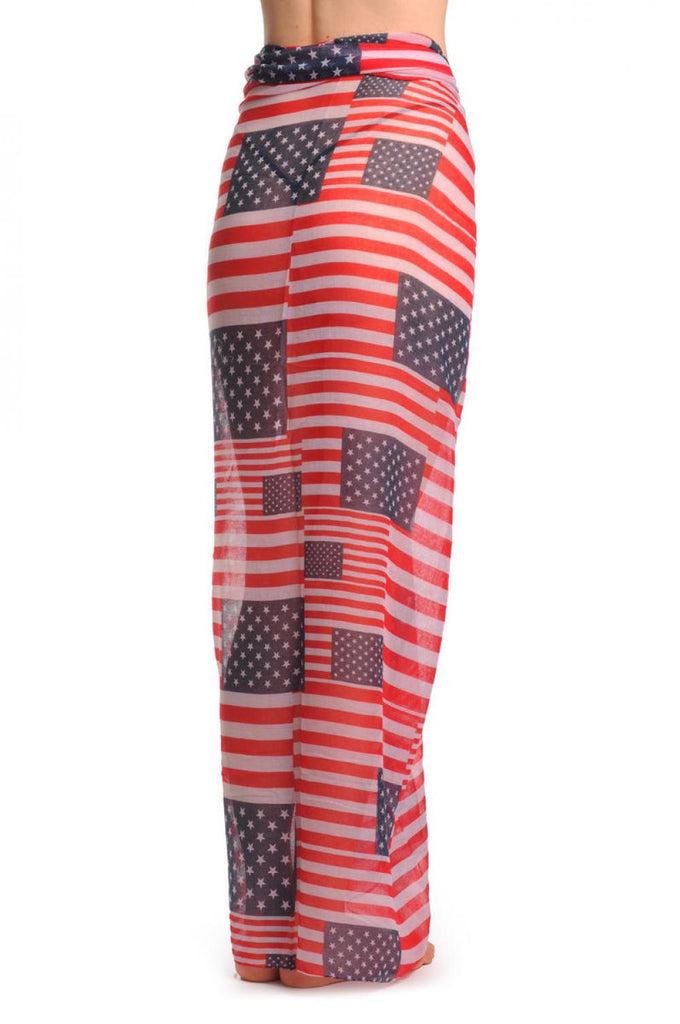 Liss Kiss American Flag Square Unisex Scarf & Beach Sarong - Scarf