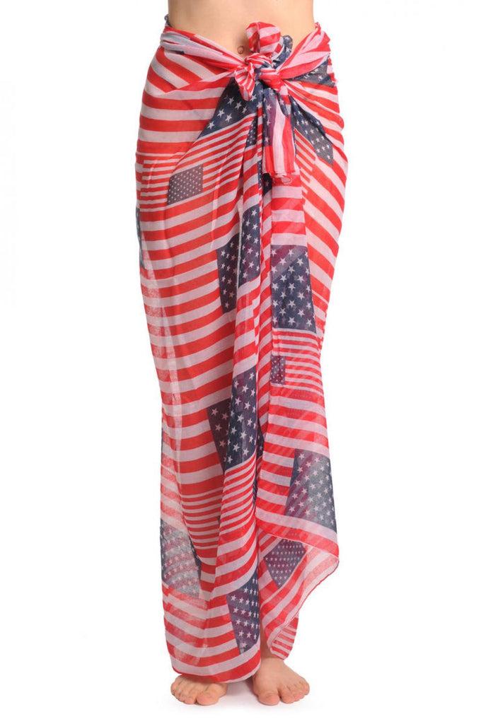Liss Kiss American Flag Square Unisex Scarf & Beach Sarong - Scarf