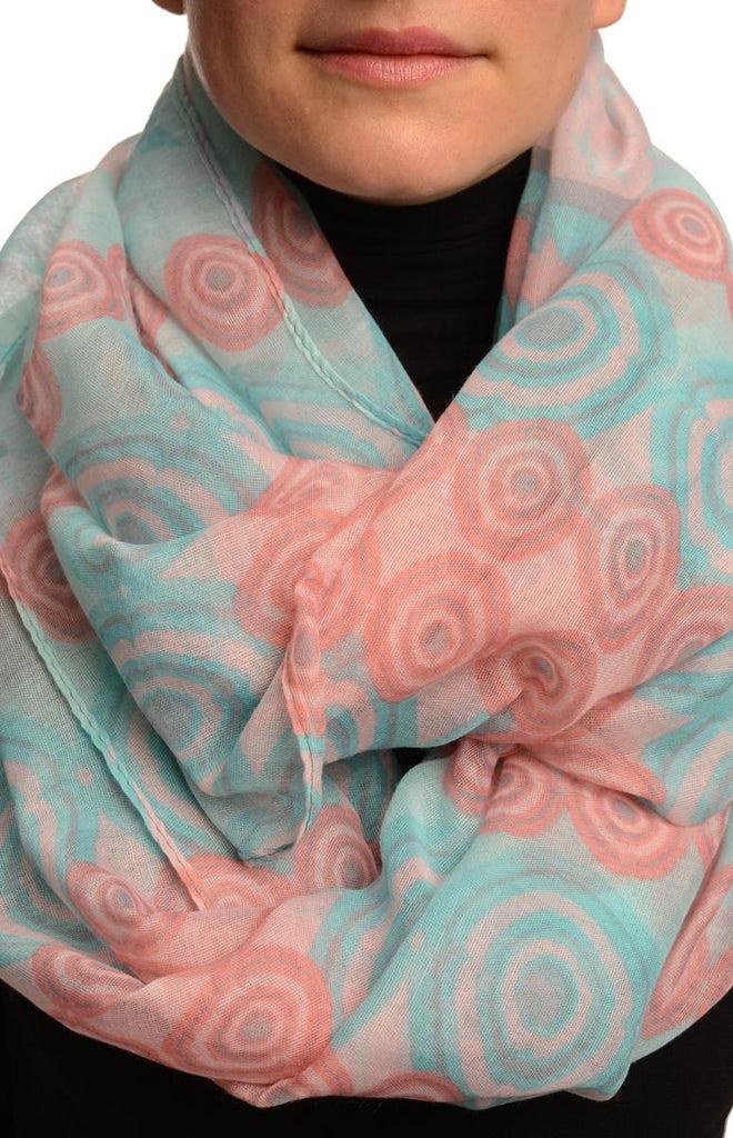 liss kiss Azure Blue & Pink Stars & Circles Snood Scarf - Snood