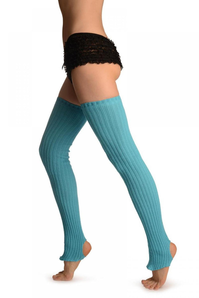 liss kiss Azure Blue Stirrup Dance/Ballet Leg Warmers - Leg Warmers