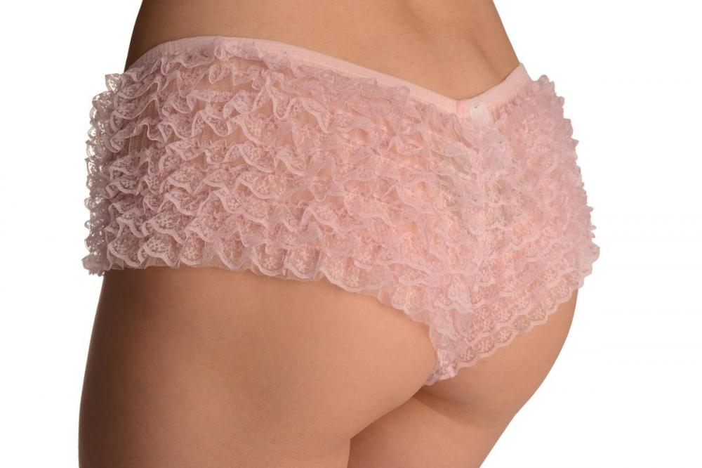 Liss Kiss Baby Pink Multi Layers Women Frilly Ruffle Lace Panty Shorts - Shorts