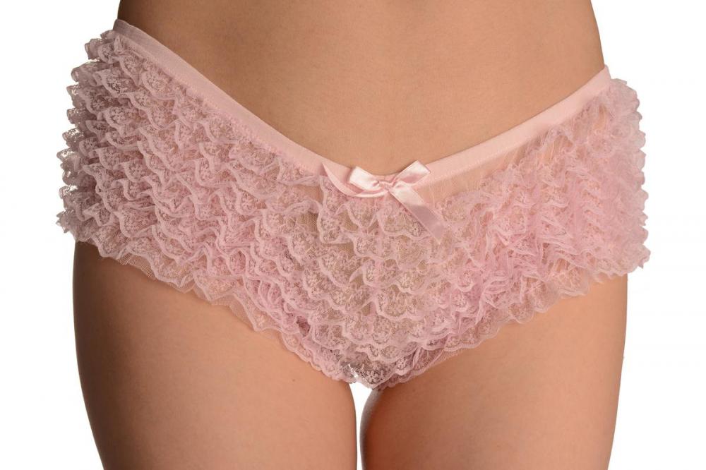 liss kiss Baby Pink Multi Layers Women Frilly Ruffle Lace Panty Shorts - Shorts