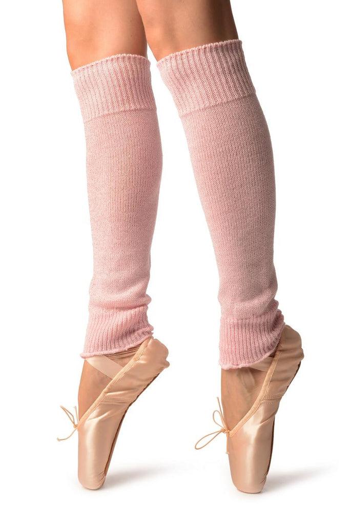 Liss Kiss Baby Pink With Silver Lurex Dance/Ballet Leg Warmers - Leg Warmers