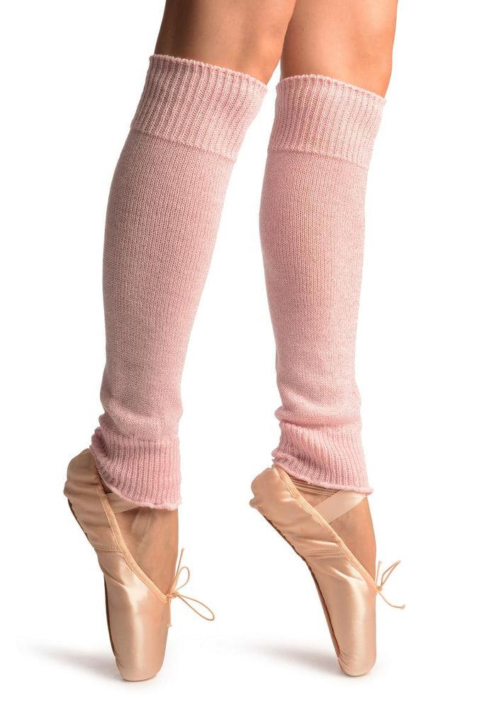 Liss Kiss Baby Pink With Silver Lurex Dance/Ballet Leg Warmers - Leg Warmers
