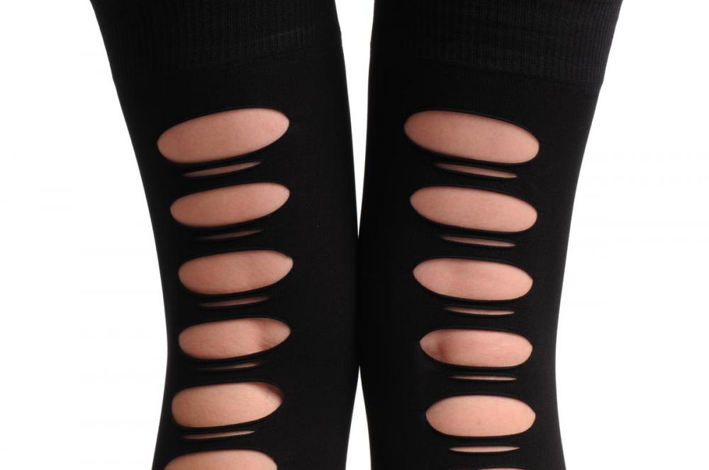 Liss Kiss Back Seam With Small & Large Open Holes - Hold Ups