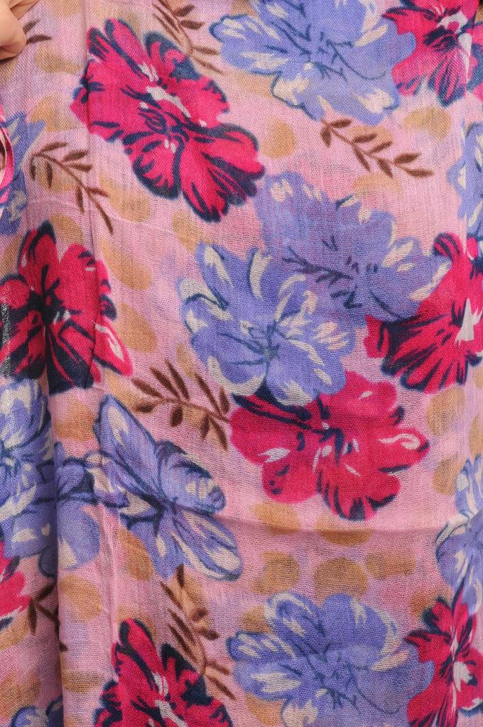 Liss Kiss Begonia Flowers With Tassels On Soft Pink - Scarf