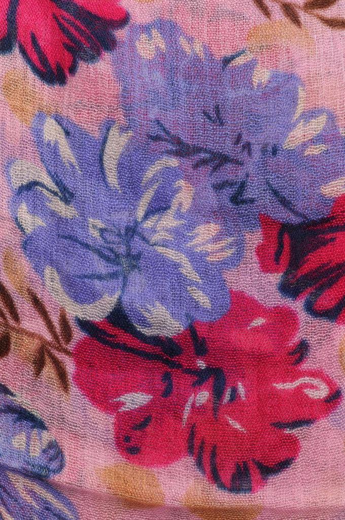 Liss Kiss Begonia Flowers With Tassels On Soft Pink - Scarf