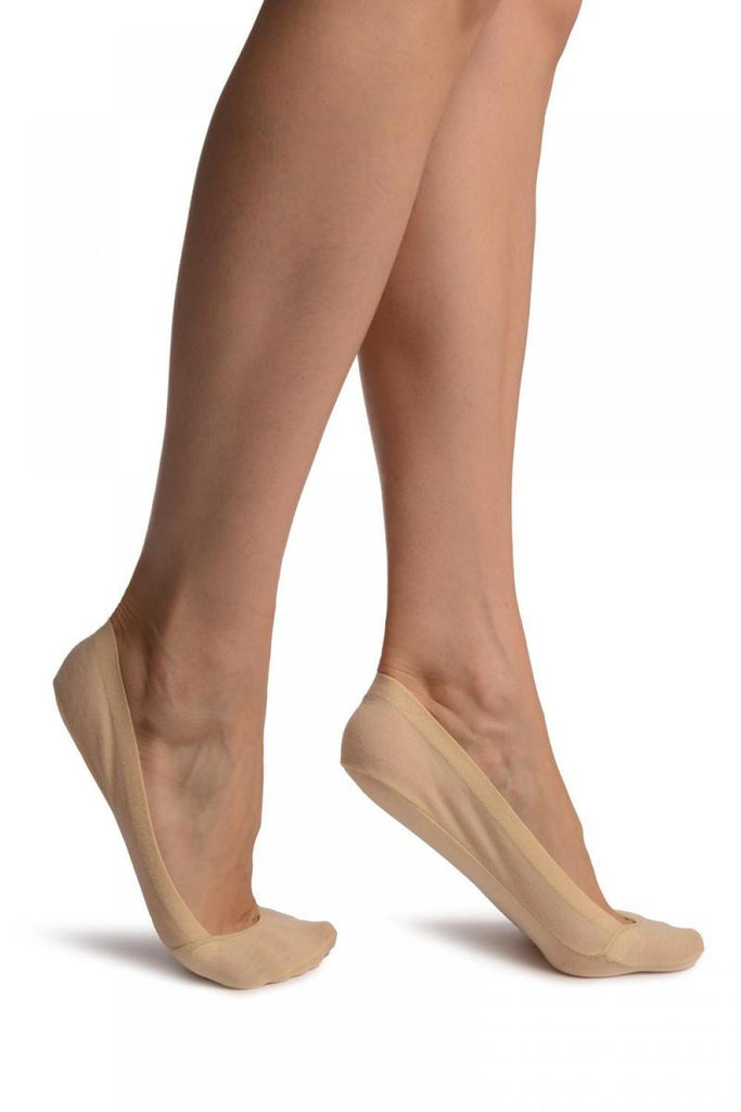 liss kiss Beige All Over Cotton With Silicon Heel Footies - Footsies Socks