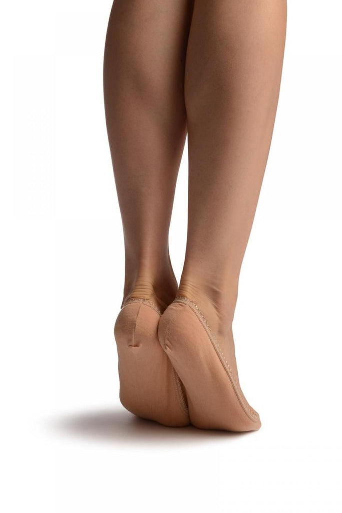 Liss Kiss Beige Cotton With Elasticated Top Essential Footies - Footsies Socks