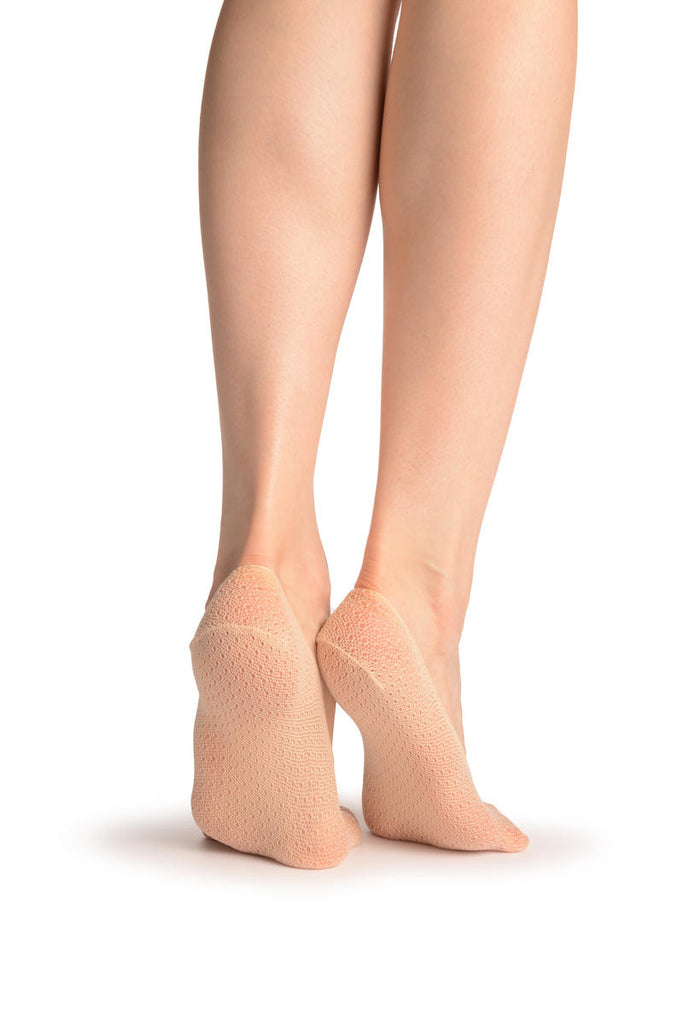 Liss Kiss Beige Crochet Lace Footies - Footsies Socks