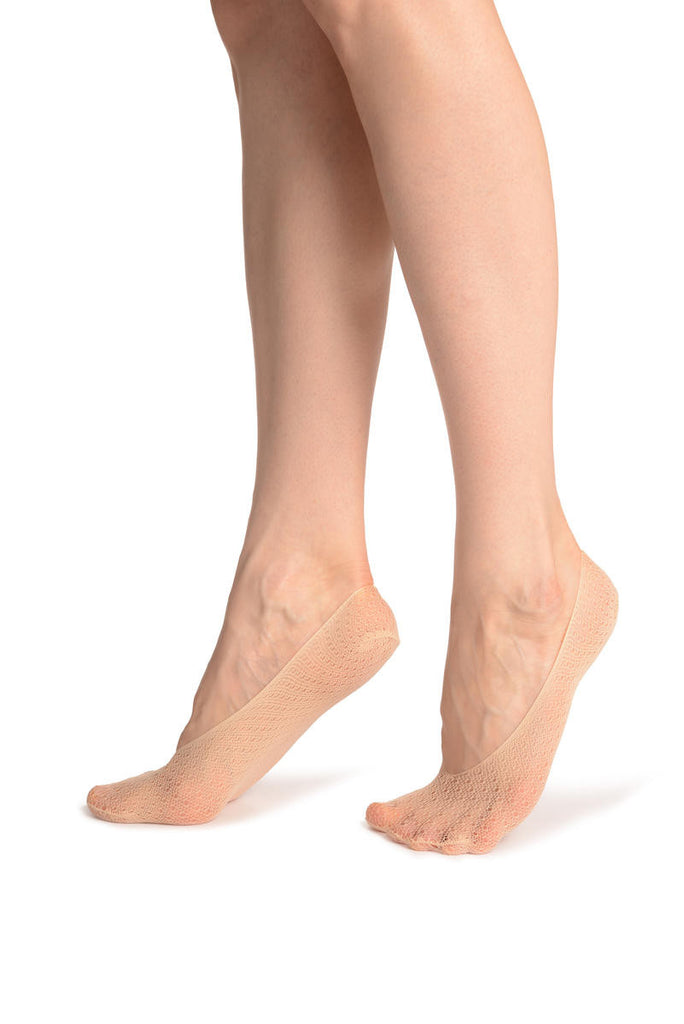 Liss Kiss Beige Crochet Lace Footies - Footsies Socks