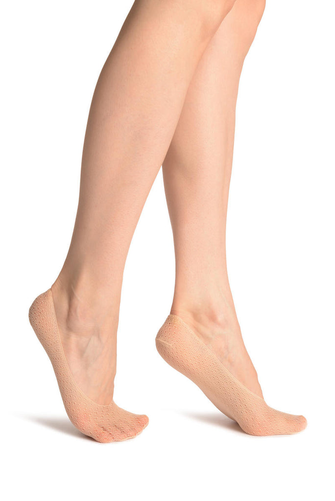 liss kiss Beige Crochet Lace Footies - Footsies Socks