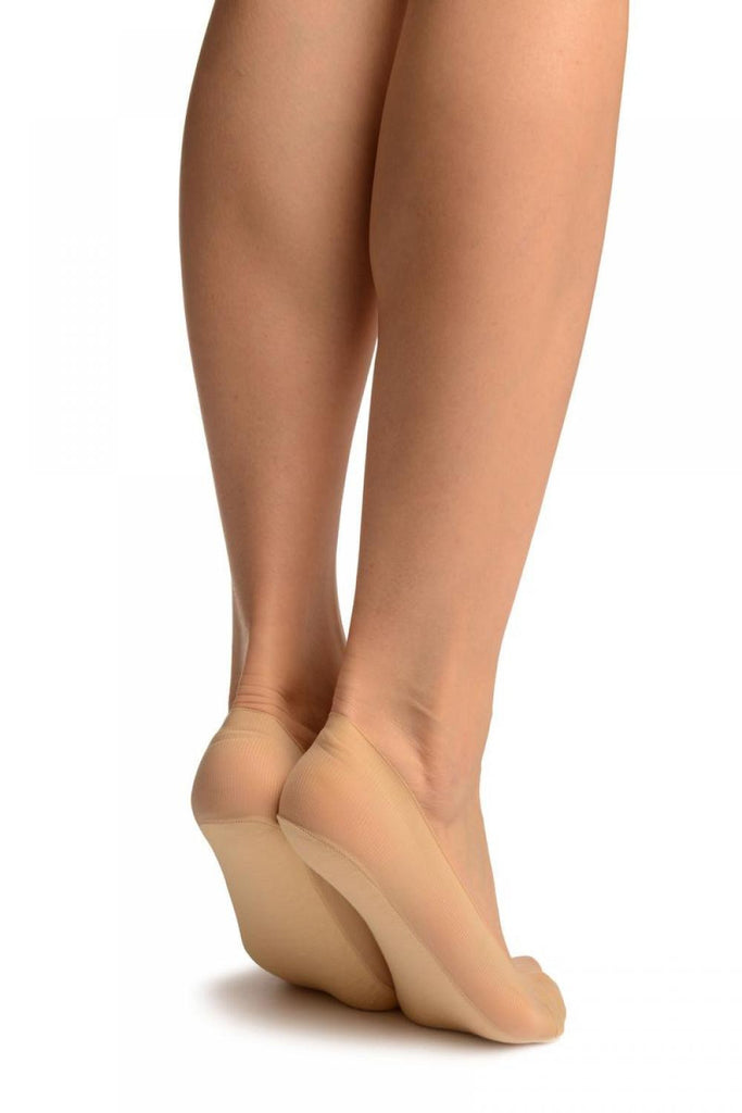 Liss Kiss Beige Mesh With Silicon Grip Cotton Sole Footsies - Footsies Socks