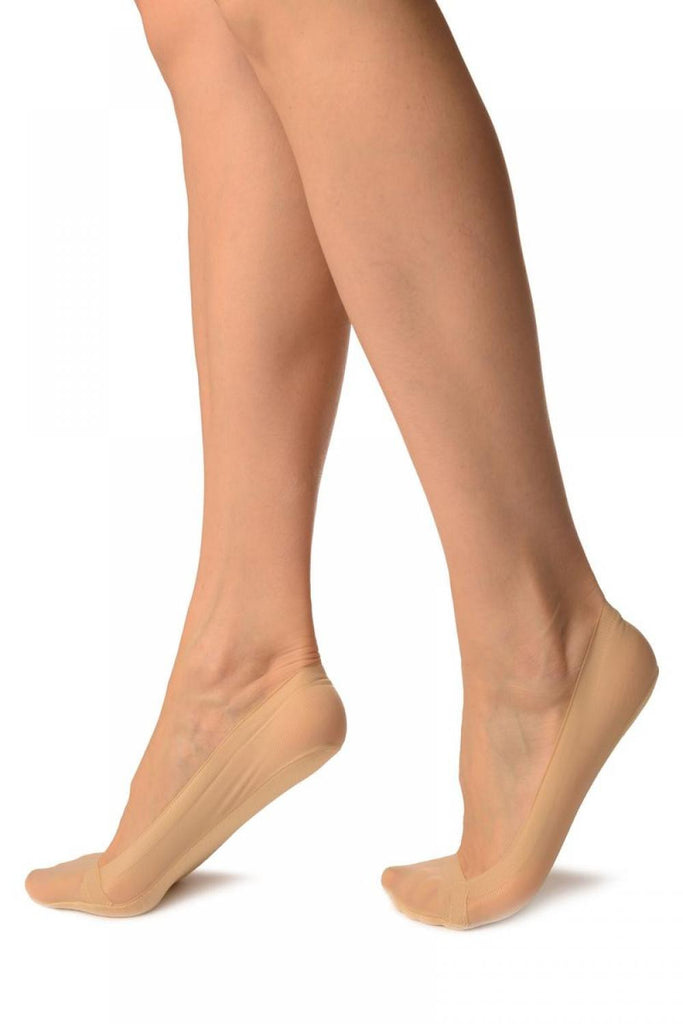 Liss Kiss Beige Mesh With Silicon Grip Cotton Sole Footsies - Footsies Socks