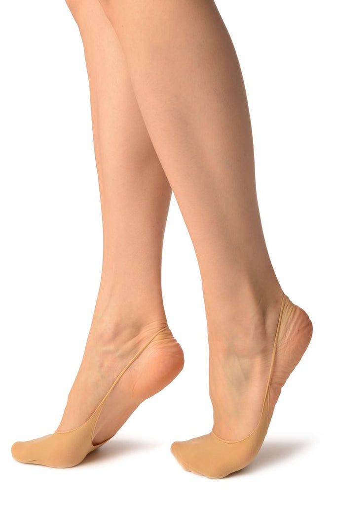 Liss Kiss Beige Sling Back Footies Socks - Footsies Socks
