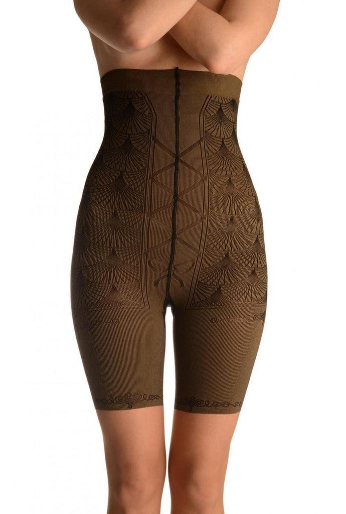 Liss Kiss Beige With Strong Corset Shaping Tummy In Tights - Tights