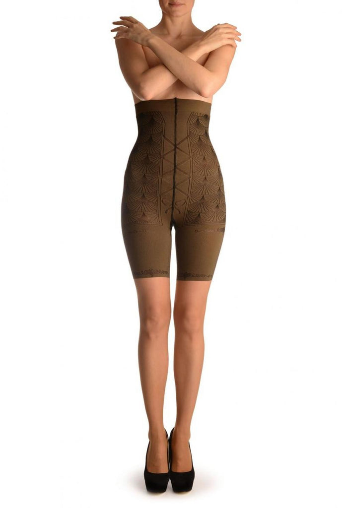liss kiss Beige With Strong Corset Shaping Tummy In Tights - Tights