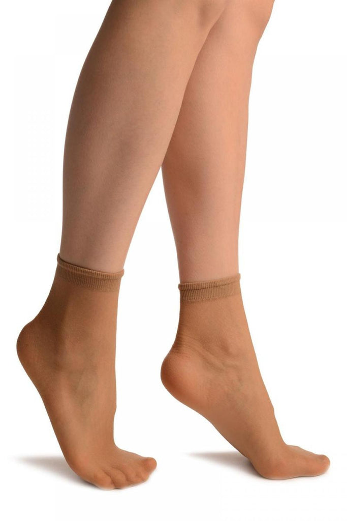 liss kiss Beige Woven 3D Mesh Ankle High Socks - Socks