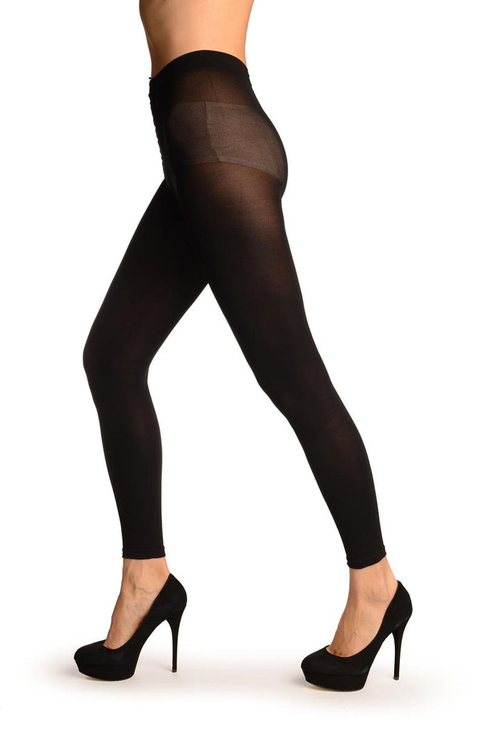 Liss Kiss Black 120 Denier (Winter) Footless Tights - Tights Footless