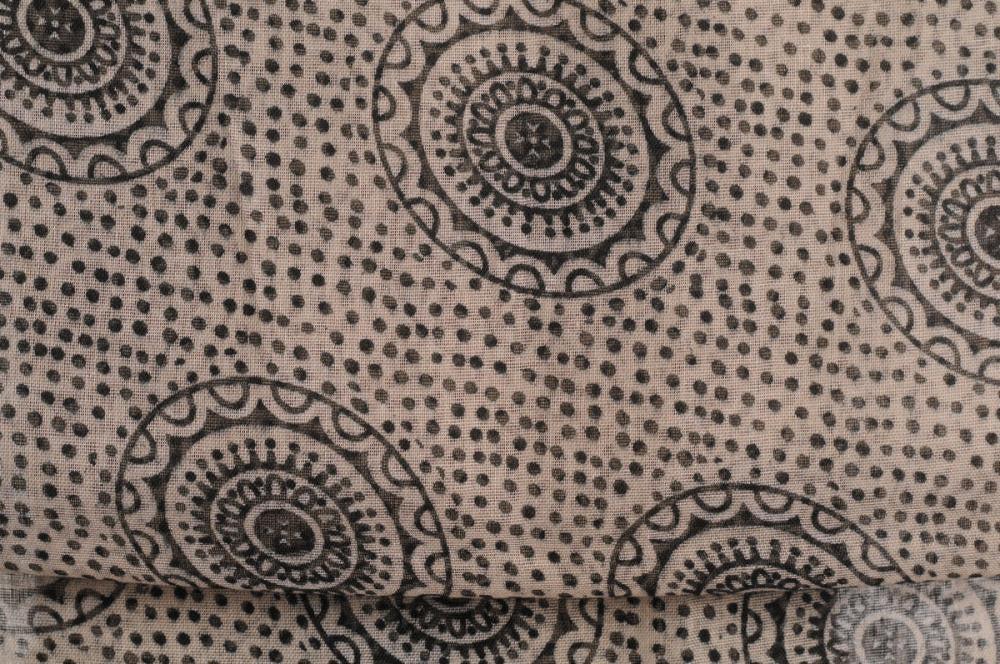 Liss Kiss Black Aztec Sun On Mocha Unisex Scarf & Beach Sarong - Scarf