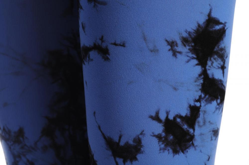 Liss Kiss Black & Blue Colour Splash (Tie Dye) Footless - Tights Footless
