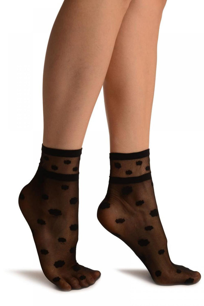 liss kiss Black Camomile Flowers Ankle High Socks - Socks