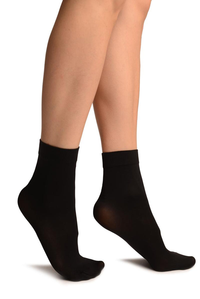 liss kiss Black Comfort Top Strong Ankle High Socks - Socks