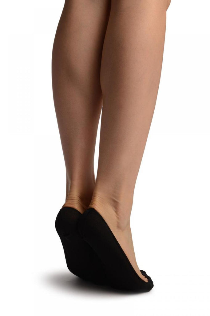 Liss Kiss Black Cotton With Elasticated Top Essential Footies - Footsies Socks
