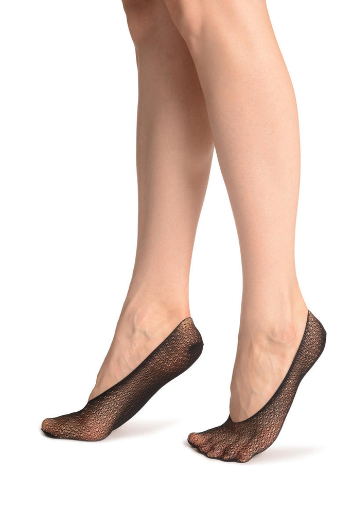 Liss Kiss Black Crochet Lace Footies - Footsies Socks