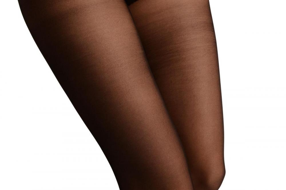 Liss Kiss Black Crotchless With Floral Silicon Lace Top Tights - Tights