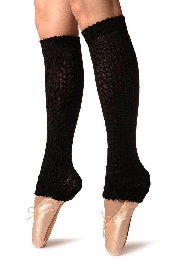 Liss Kiss Black Double Rib Stitch Dance/Ballet Leg Warmers - Leg Warmers