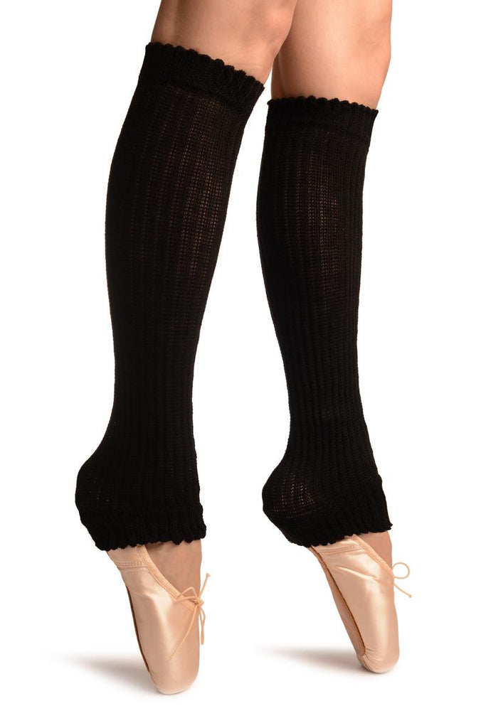 Liss Kiss Black Double Rib Stitch Dance/Ballet Leg Warmers - Leg Warmers