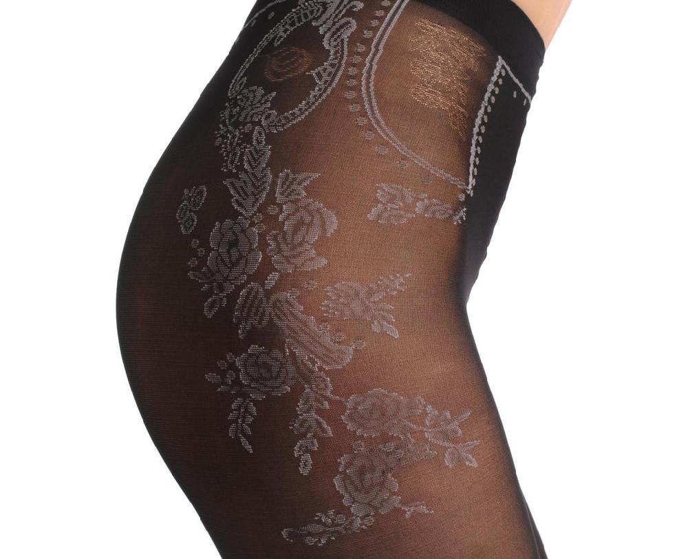 Liss Kiss Black Faux Capri With Lace Buttons & Pockets - Tights