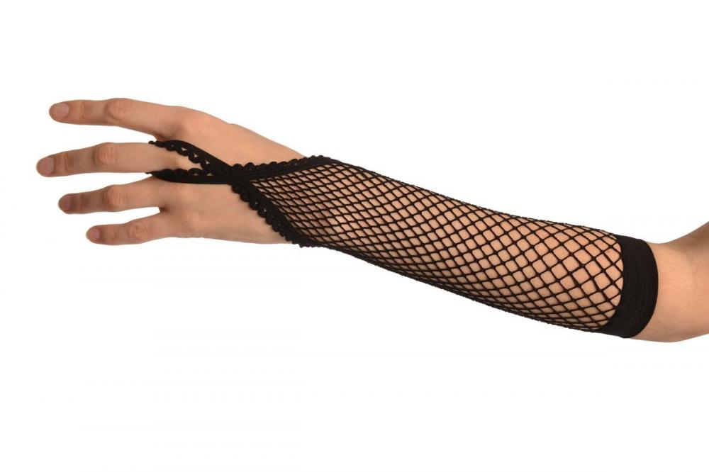 Liss Kiss Black Finger Loop Fishnet Party Gloves - Gloves