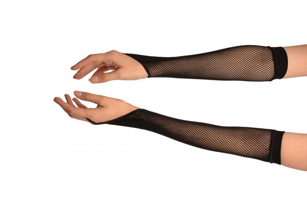 Liss Kiss Black Fishnet Finger Loop Party Gloves - Gloves