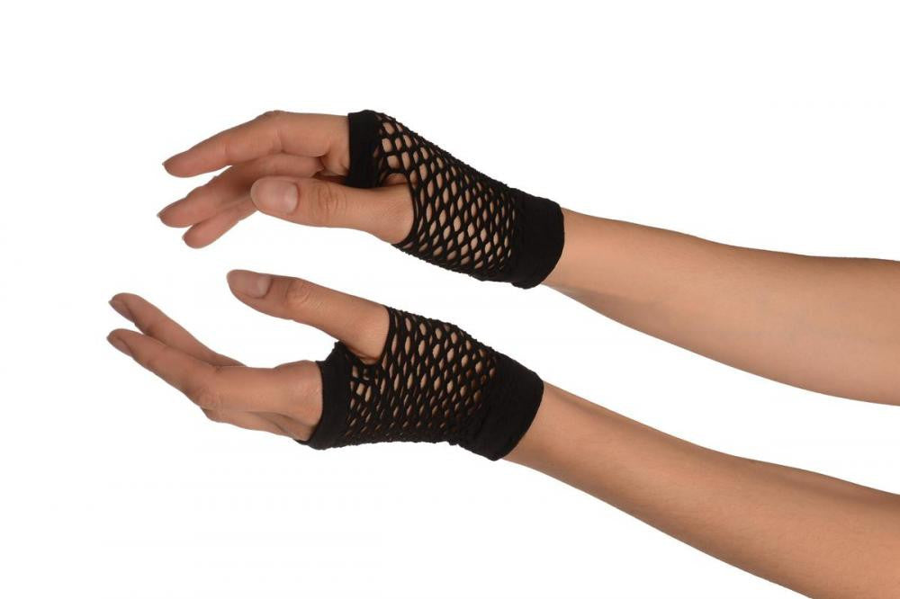 liss kiss Black Fishnet Fingerless Party Gloves - Gloves