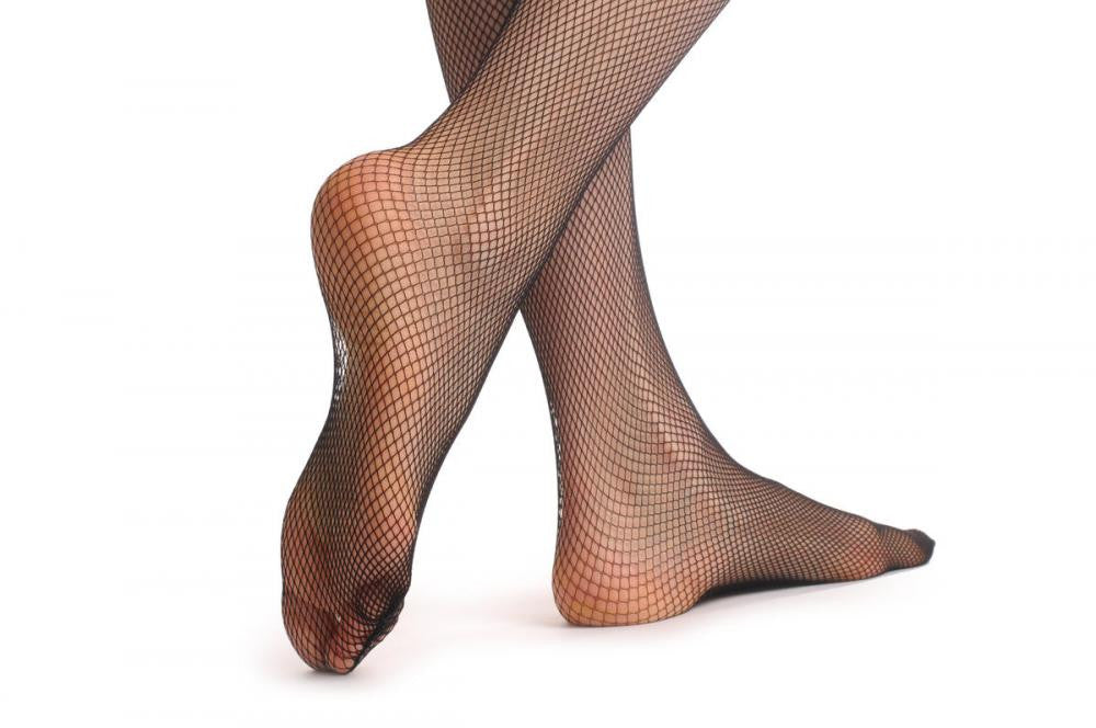 Liss Kiss Black Fishnet With Attached Suspender Belt - Tights