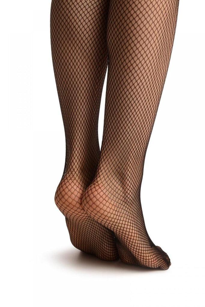 Liss Kiss Black Fishnet With Attached Suspender Belt - Tights