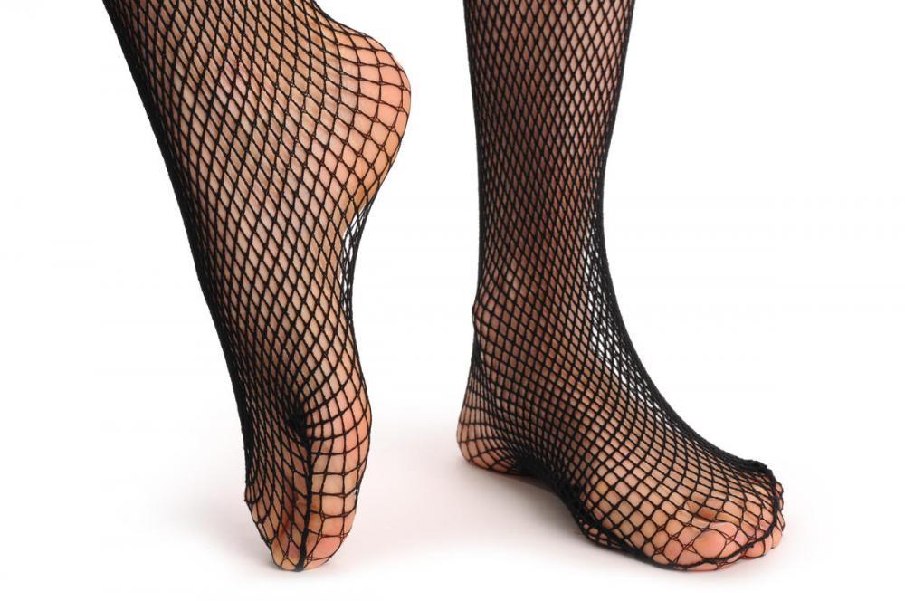 Liss Kiss Black Fishnet With Back Crystals Seam - Tights