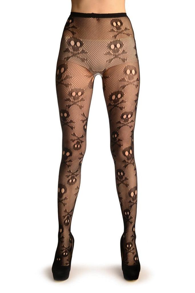 Liss Kiss Black Fishnet With Crossbones (Halloween) - Tights