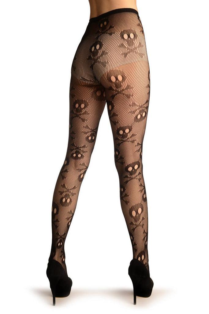Liss Kiss Black Fishnet With Crossbones (Halloween) - Tights