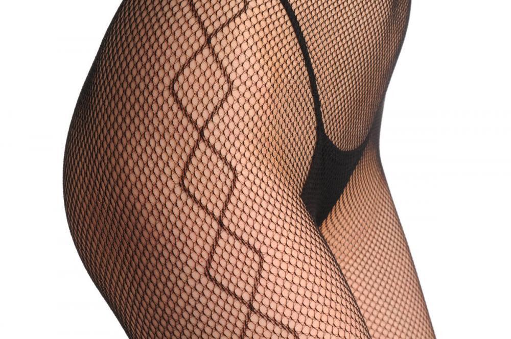 Liss Kiss Black Fishnet With Rombs Side Seam - Tights
