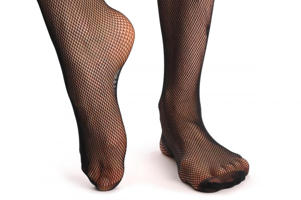 Liss Kiss Black Fishnet With Side Seam With Holes & Little Butterfly - Tights