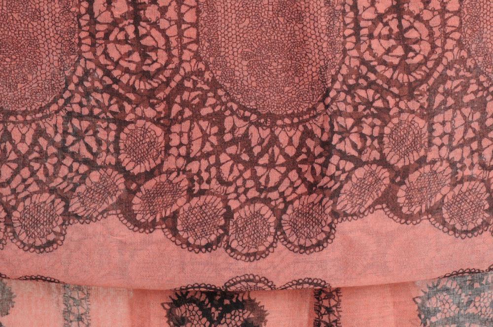 Liss Kiss Black Lace On Dark Pink Unisex Scarf & Beach Sarong - Scarf