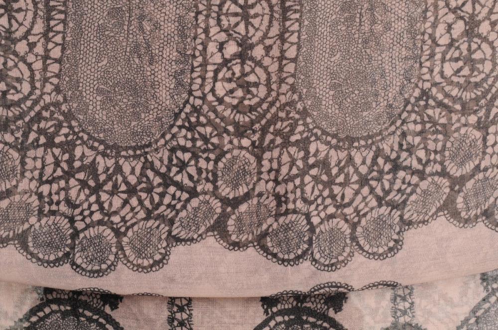 Liss Kiss Black Lace On Light Pink Unisex Scarf & Beach Sarong - Scarf