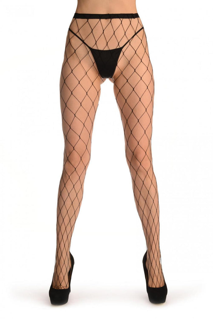 Liss Kiss Black Large Industrial Net (Plus Size) - Tights