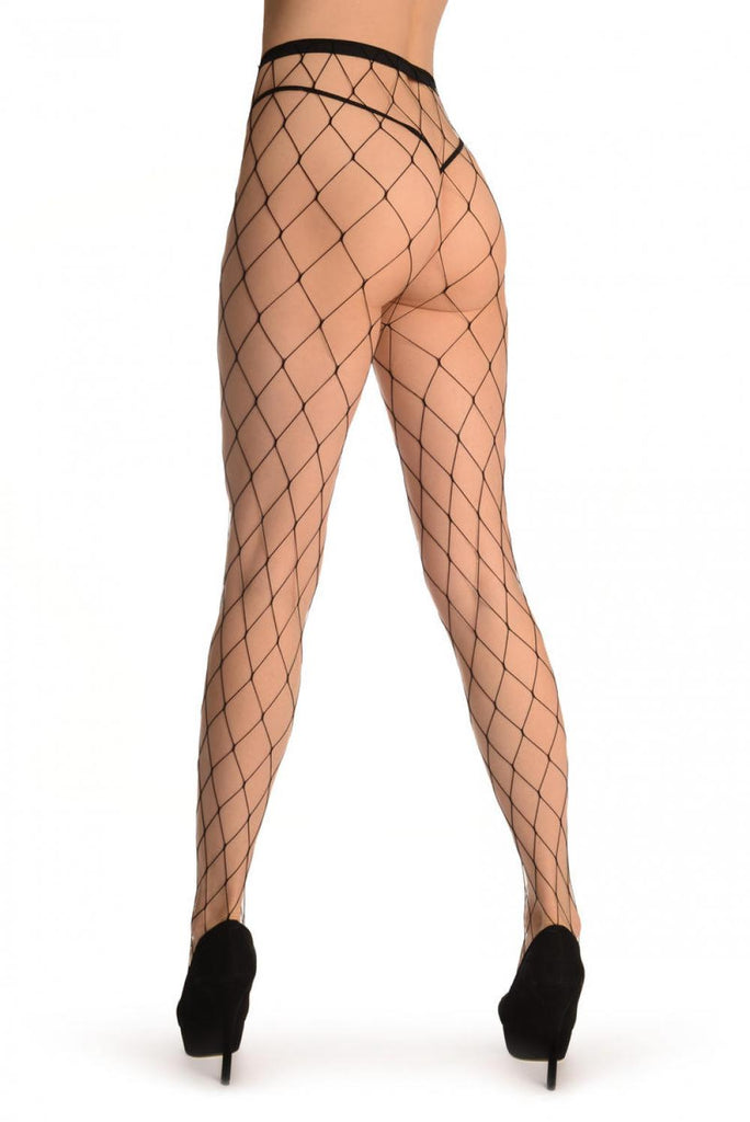Liss Kiss Black Large Industrial Net (Plus Size) - Tights