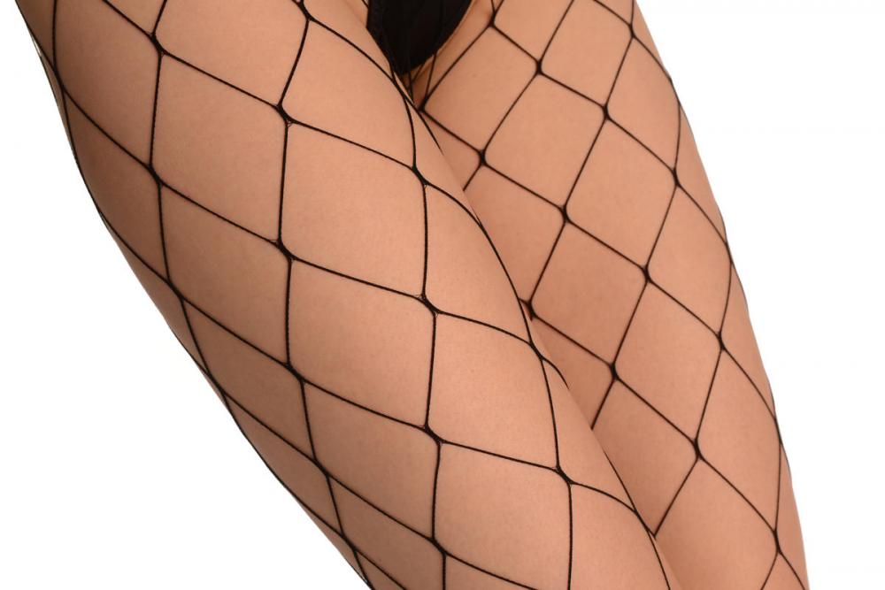 Liss Kiss Black Large Industrial Net (Plus Size) - Tights